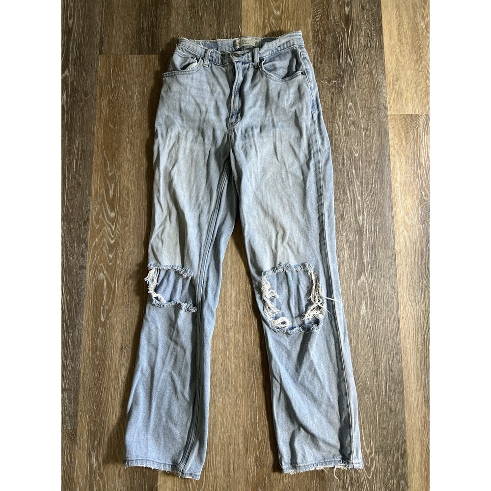 Abercrombie and fitch Distressed straight leg blue denim jeans size 2